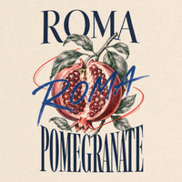 REVØRA Roma Pomegranate – Oversized Shirt in Natural Raw, Rückenprint aus der Nähe