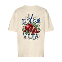 REVØRA La Dolce Vita Pomegranate – Oversized Shirt in Natural Raw, Rückansicht