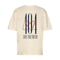 REVØRA 404 Love Not Found – Oversized Shirt in Natural Raw, Rückansicht
