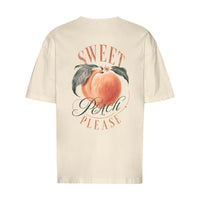 REVØRA Sweet Peach Please – Oversized Shirt in Natural Raw, Rückansicht