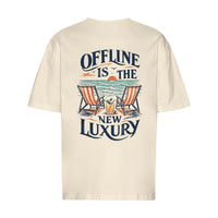REVØRA Offline Luxury Beach Cocktail – Oversized Shirt in Natural Raw, Rückansicht