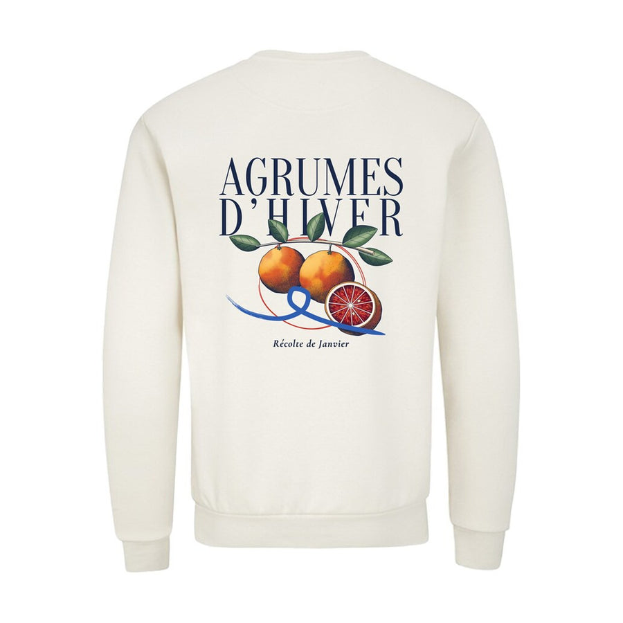 REVØRA Agrumes d'Hiver – Sweatshirt in Natural Raw, Rückansicht
