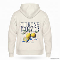 REVØRA Citrons d'Hiver – Zip-Hoodie in Off White, Rückansicht