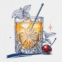 REVØRA Vintage Cocktail – Oversized Shirt in White, Rückenprint aus der Nähe