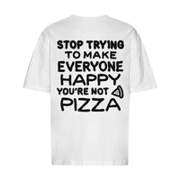 REVØRA Stop Trying To Make Everyone Happy Oversized T-Shirt – Oversized Shirt in White, Rückansicht
