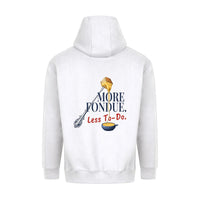 REVØRA More Fondue, Less To-Do – Hoodie in White, Rückansicht
