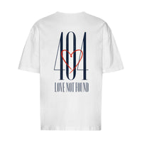 REVØRA 404 Love Not Found – Oversized Shirt in White, Rückansicht