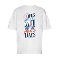 REVØRA Beach Days – Oversized Shirt in White, Rückansicht