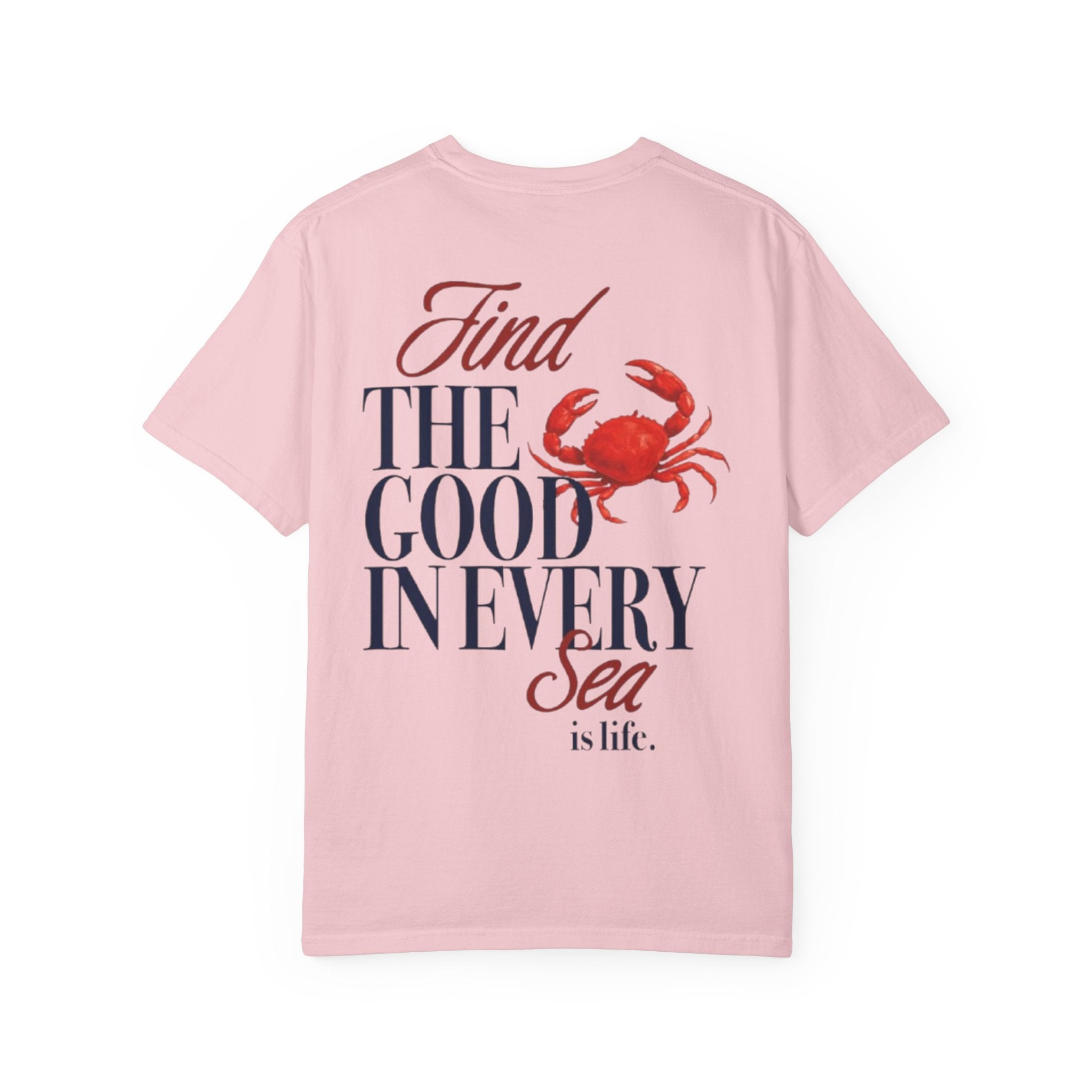 Rückansicht: Oversized T-Shirt mit großflächigem Print „Find The Good“ von REVØRA