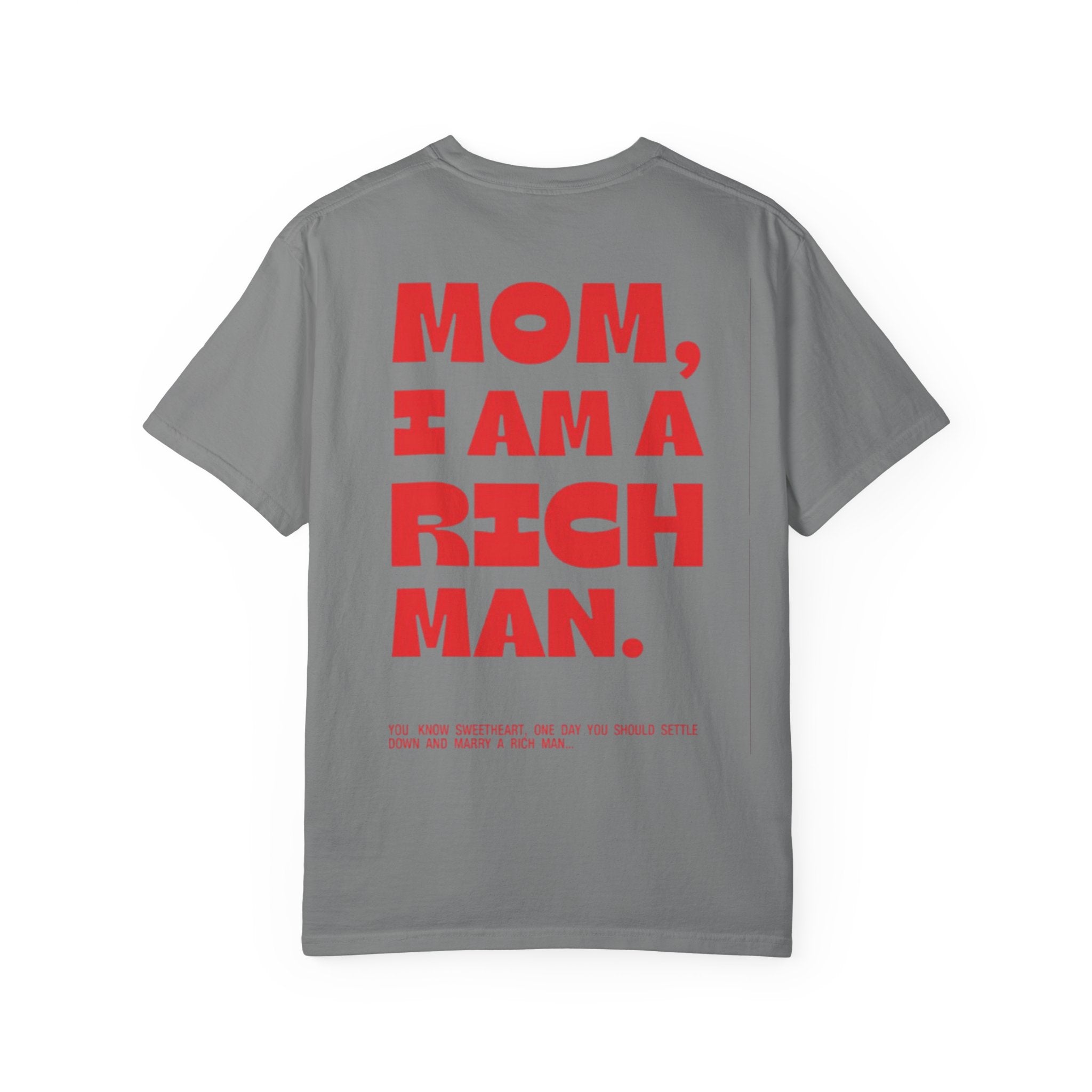 Rückansicht: Oversized T-Shirt mit großflächigem Print „Rich Man“ von REVØRA