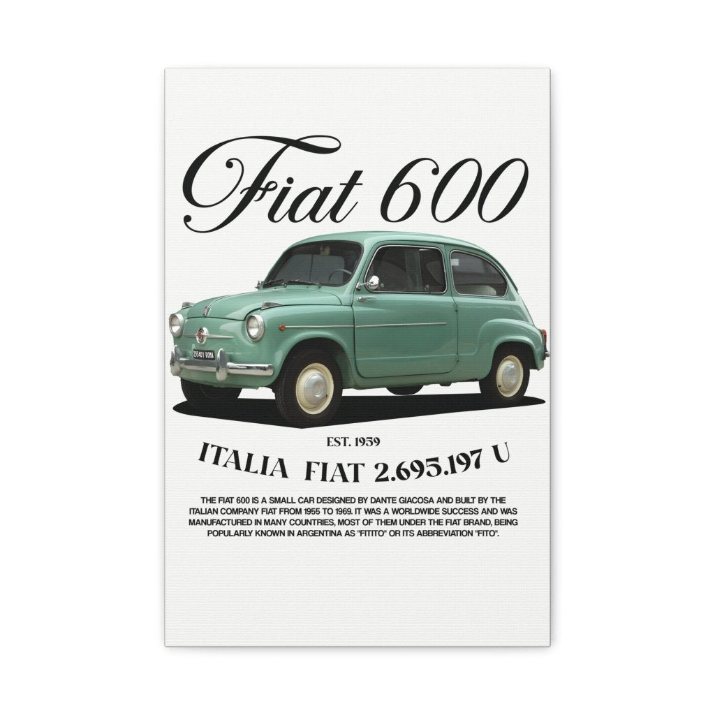 Fiat 600 Canvas Print - Revøra™