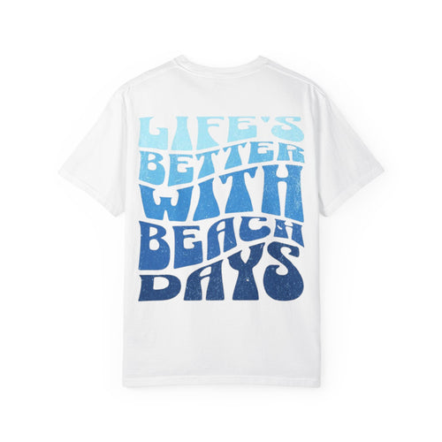 Rückansicht: Oversized T-Shirt mit großflächigem Print „Beach Days“ von REVØRA