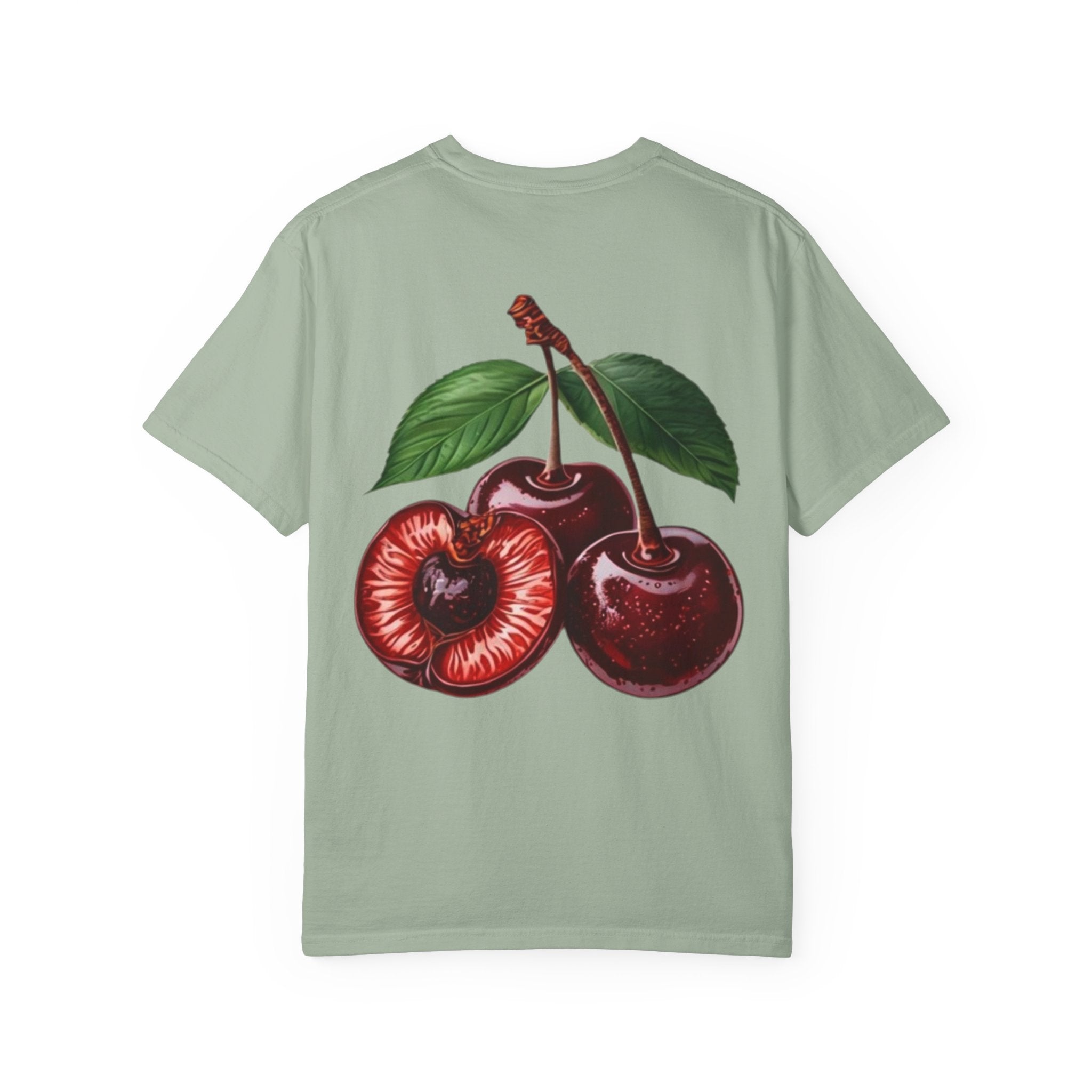 Rückansicht: Oversized T-Shirt mit großflächigem Print „Ciliegie“ von REVØRA