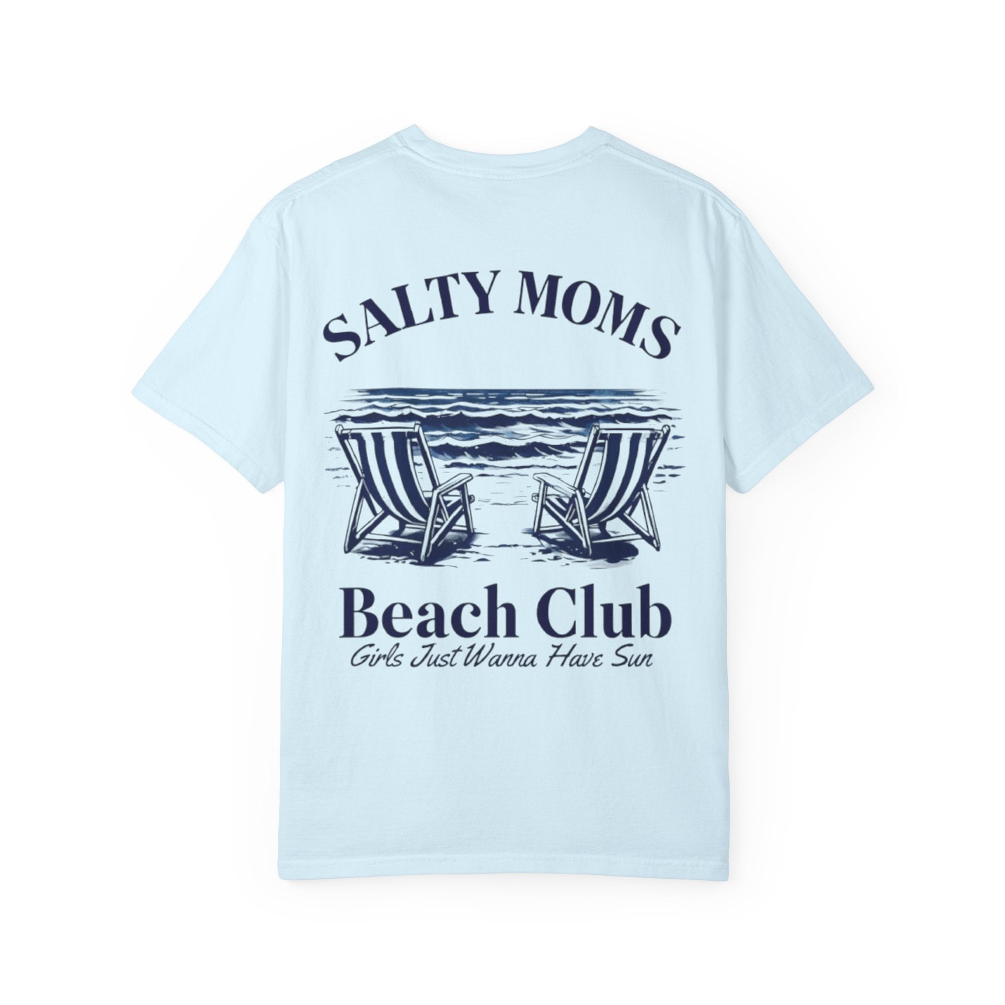 Rückansicht: Oversized T-Shirt mit großflächigem Print „Salty Beach Club“ von REVØRA
