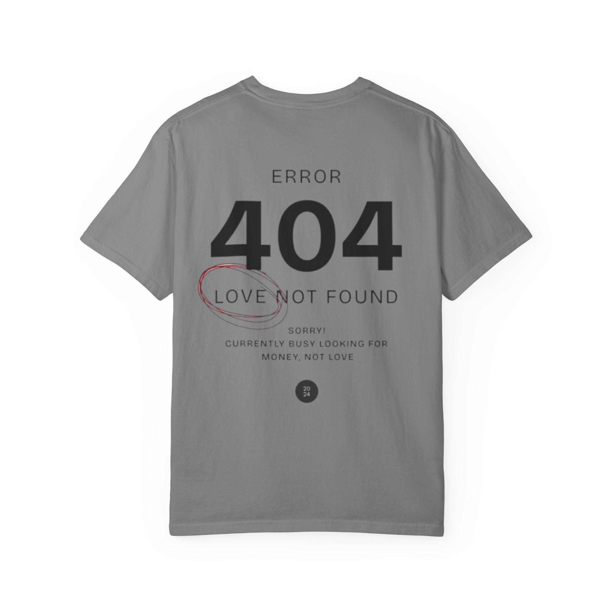 Rückansicht: Oversized T-Shirt mit großflächigem Print „404 Love Not Found“ von REVØRA