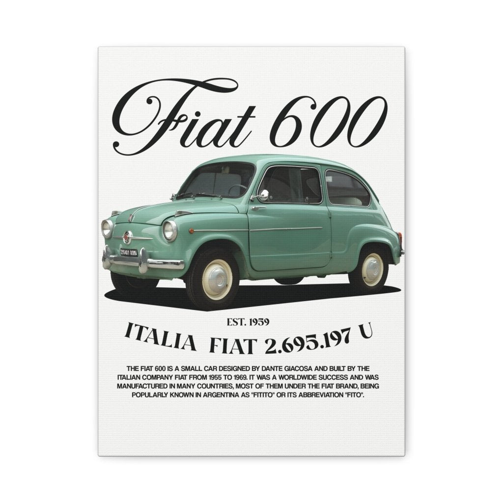 Fiat 600 Canvas Print - Revøra™