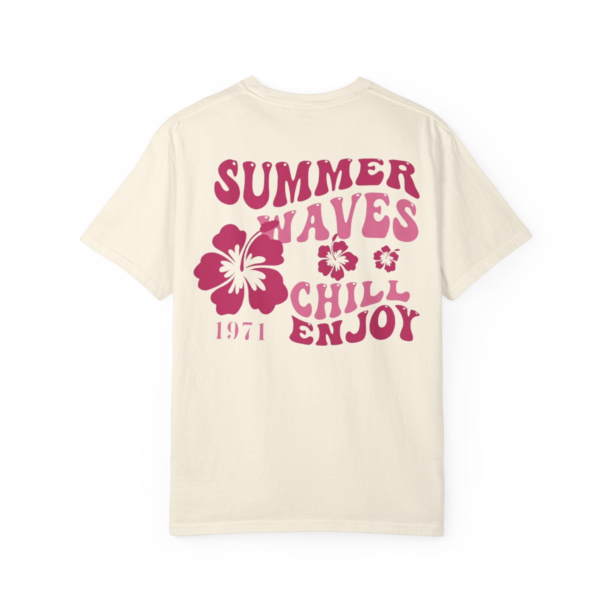 Rückansicht: Oversized T-Shirt mit großflächigem Print „Summer Waves“ von REVØRA