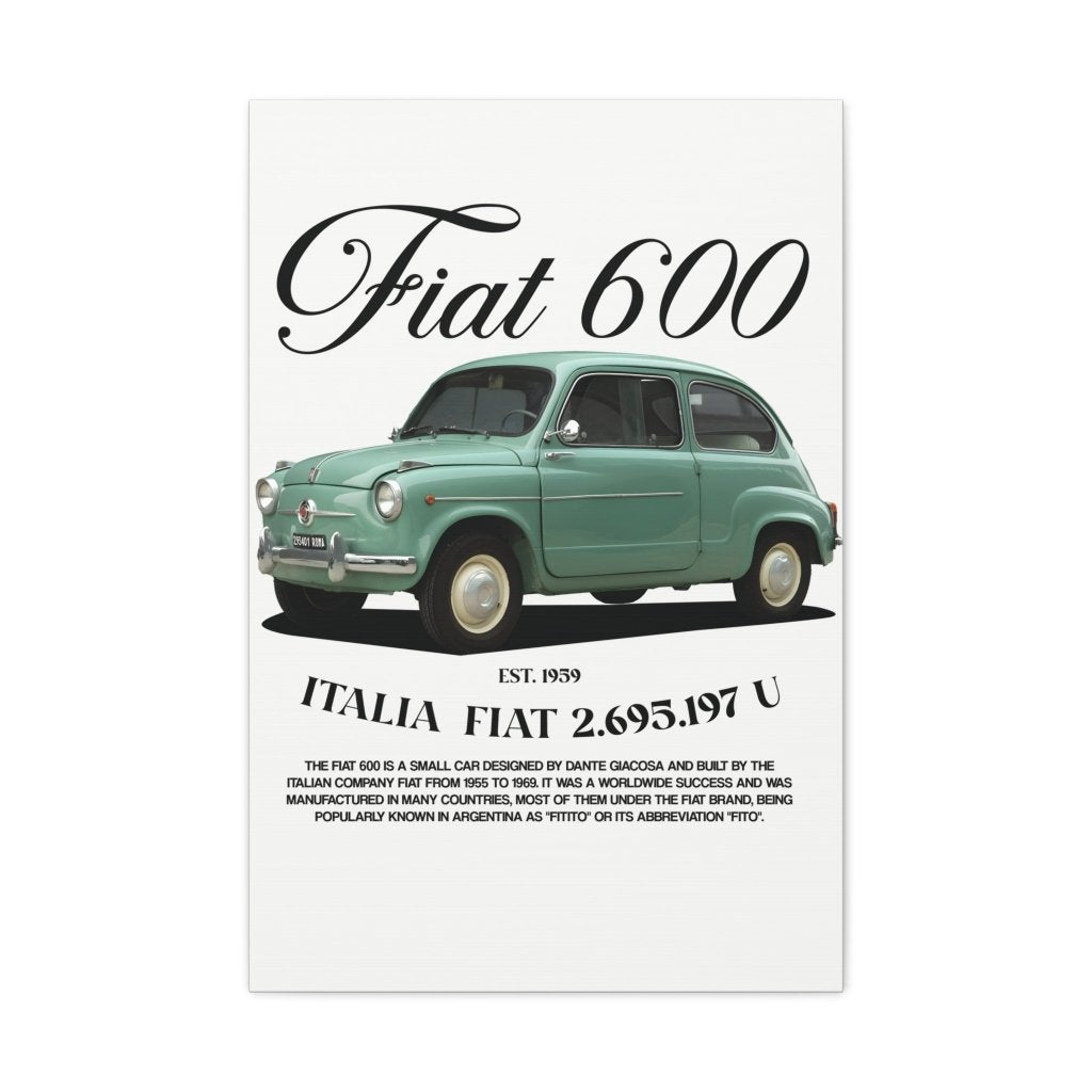Fiat 600 Canvas Print - Revøra™