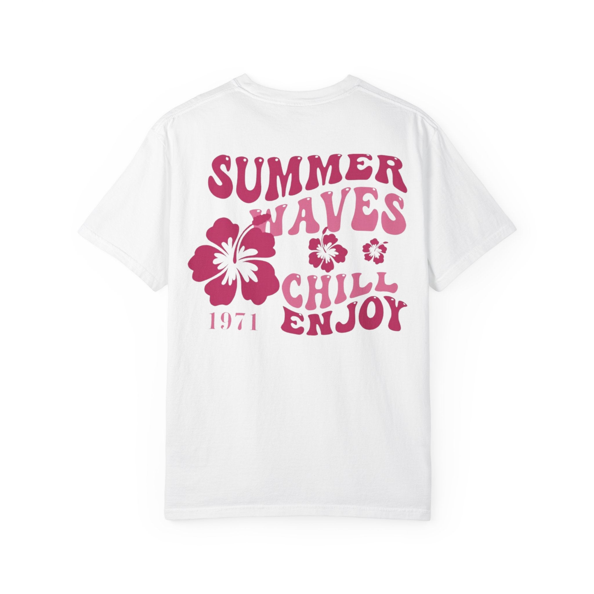 Rückansicht: Oversized T-Shirt mit großflächigem Print „Summer Waves“ von REVØRA