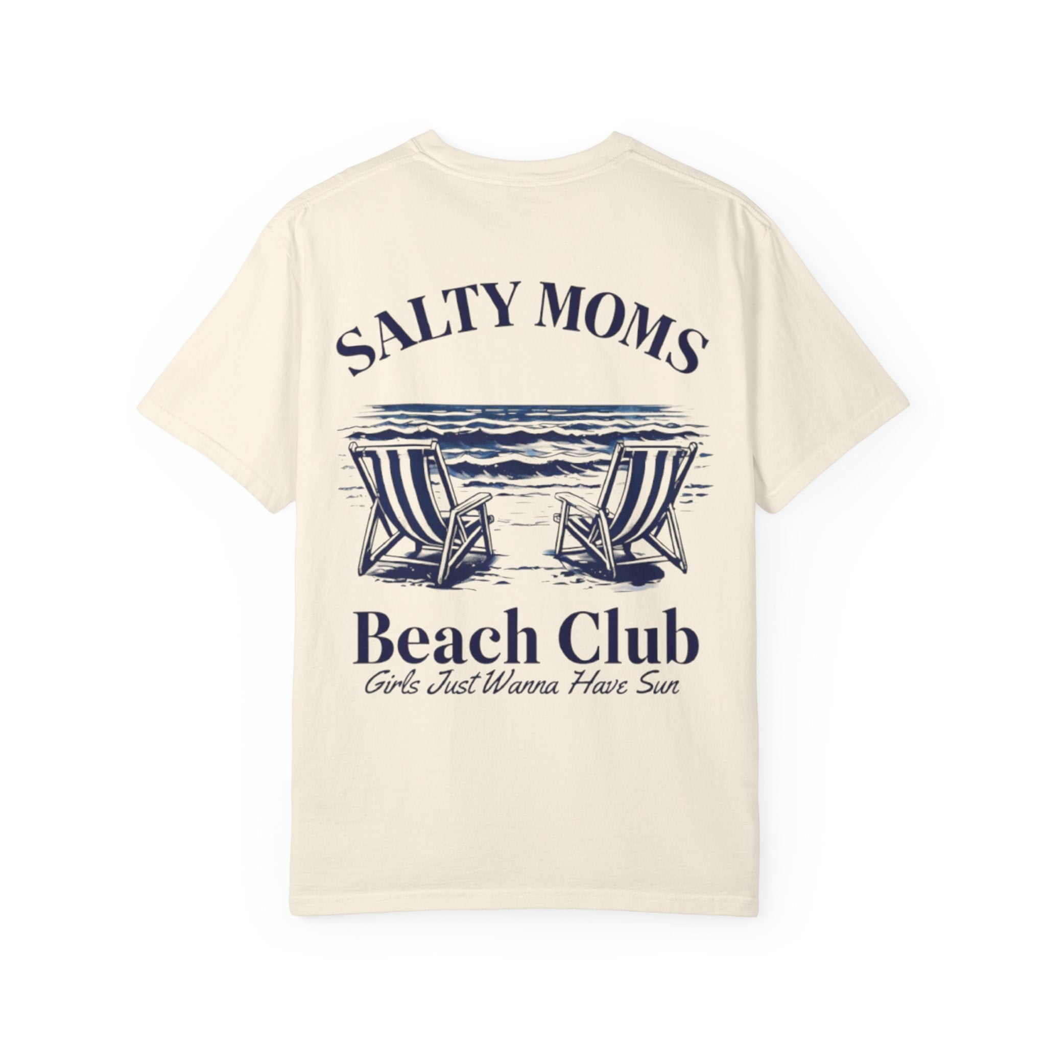 Rückansicht: Oversized T-Shirt mit großflächigem Print „Salty Beach Club“ von REVØRA
