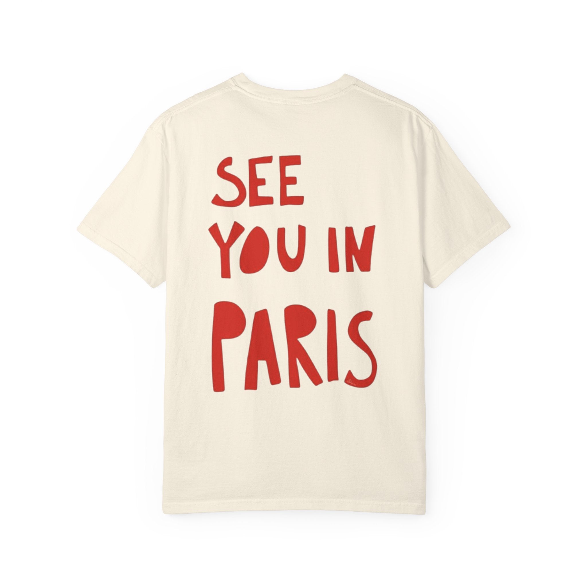 Rückansicht: Oversized T-Shirt mit großflächigem Print „See You In Paris“ von REVØRA