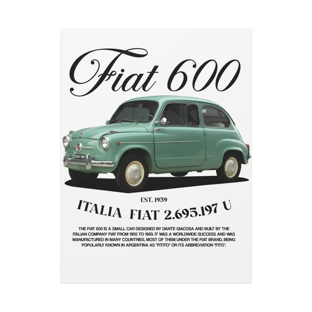 Fiat 600 Canvas Print - Revøra™