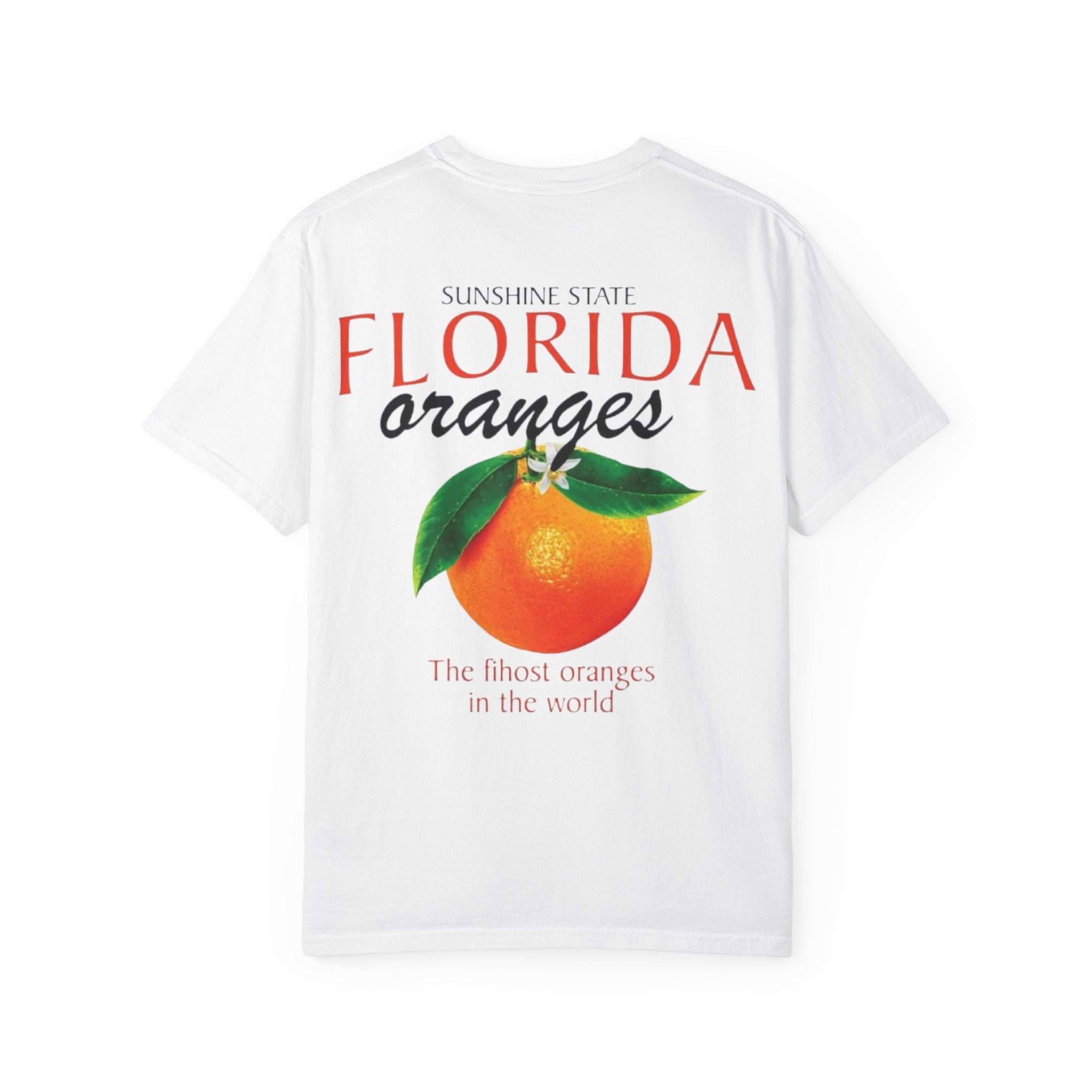 Rückansicht: Oversized T-Shirt mit großflächigem Print „Sunshine Oranges“ von REVØRA