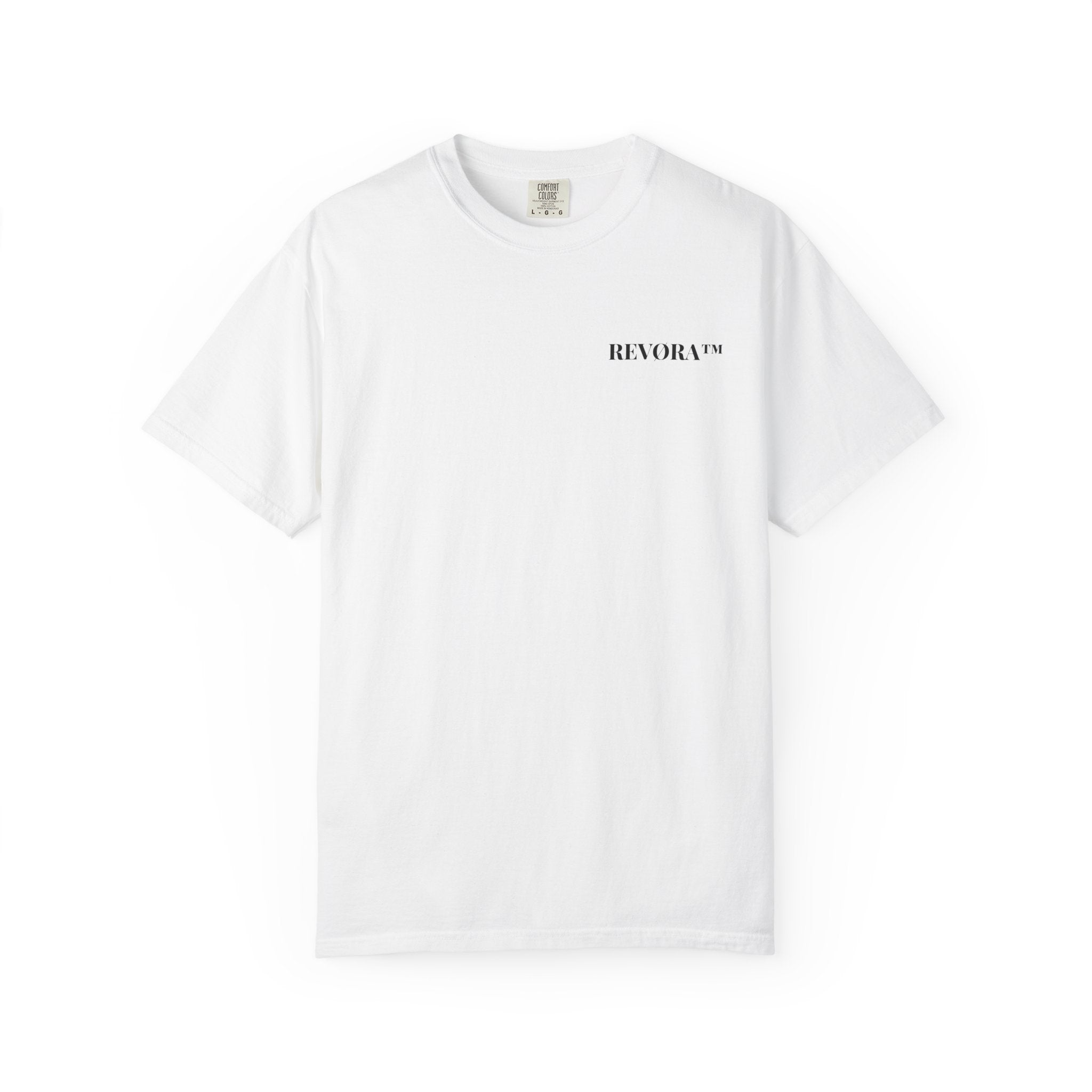 Vorderansicht: Oversized T-Shirt „See Good In All Things“ mit kleinem REVØRA-Brustlogo