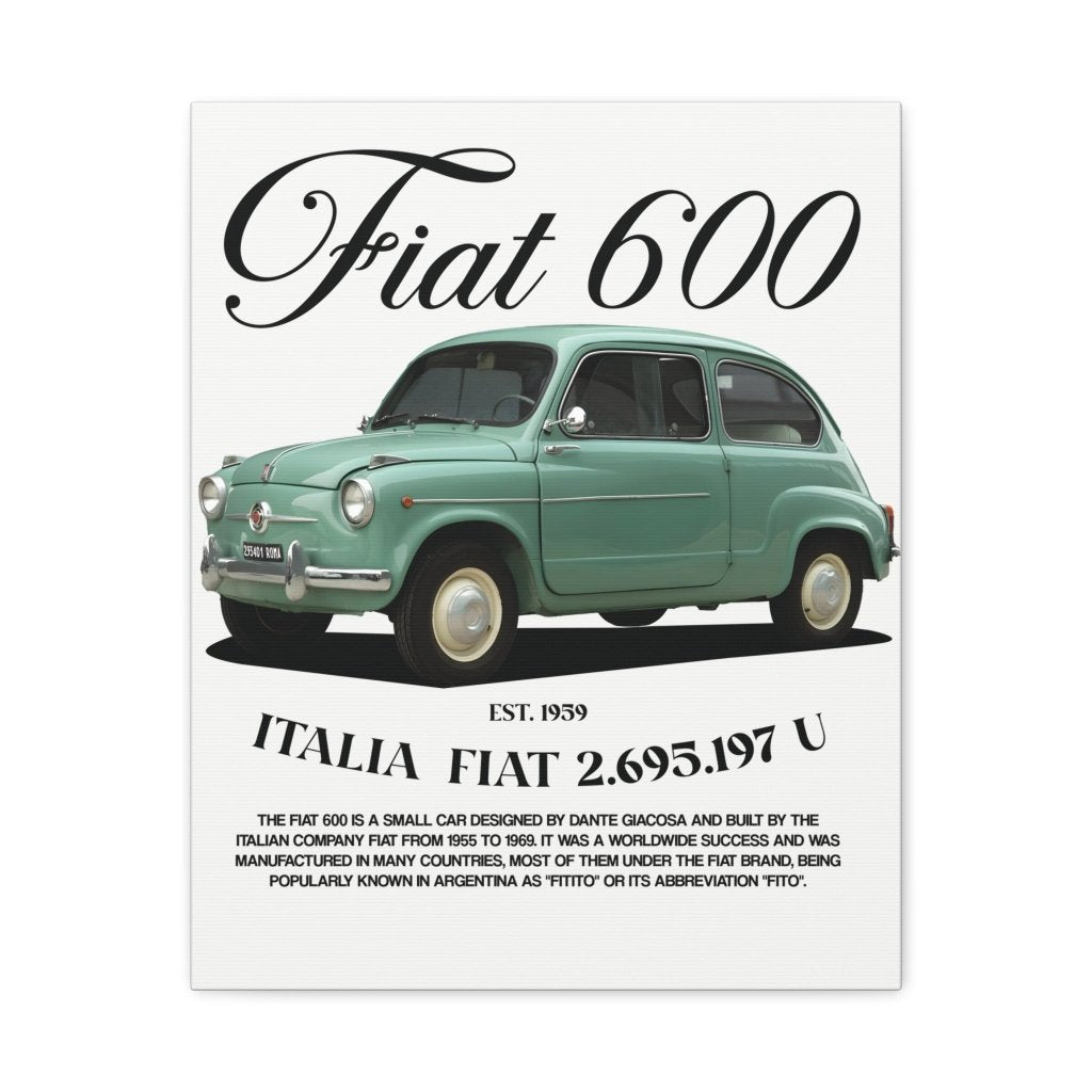 Fiat 600 Canvas Print - Revøra™