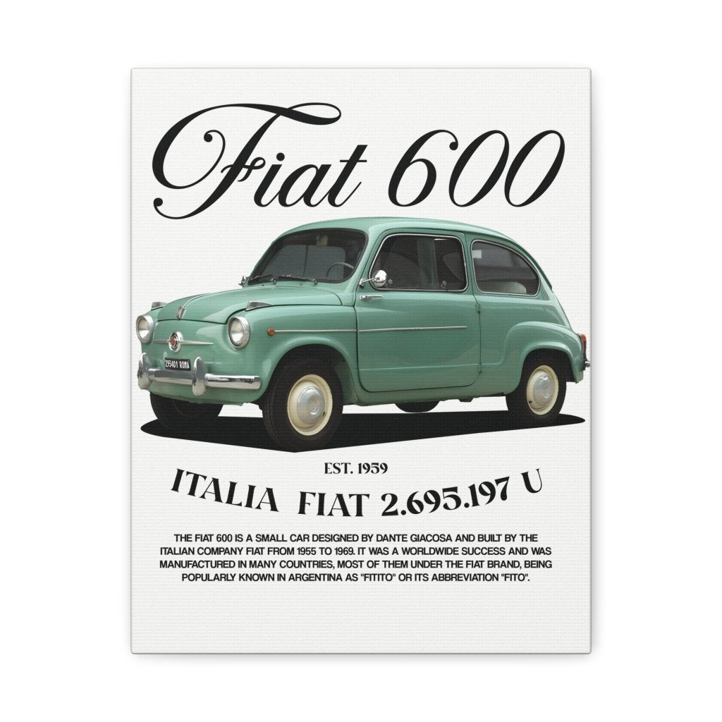 Fiat 600 Canvas Print - Revøra™