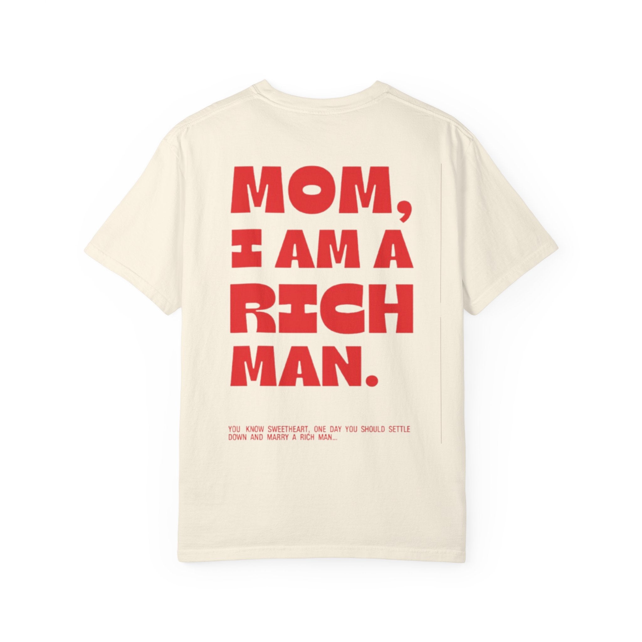 Rückansicht: Oversized T-Shirt mit großflächigem Print „Rich Man“ von REVØRA
