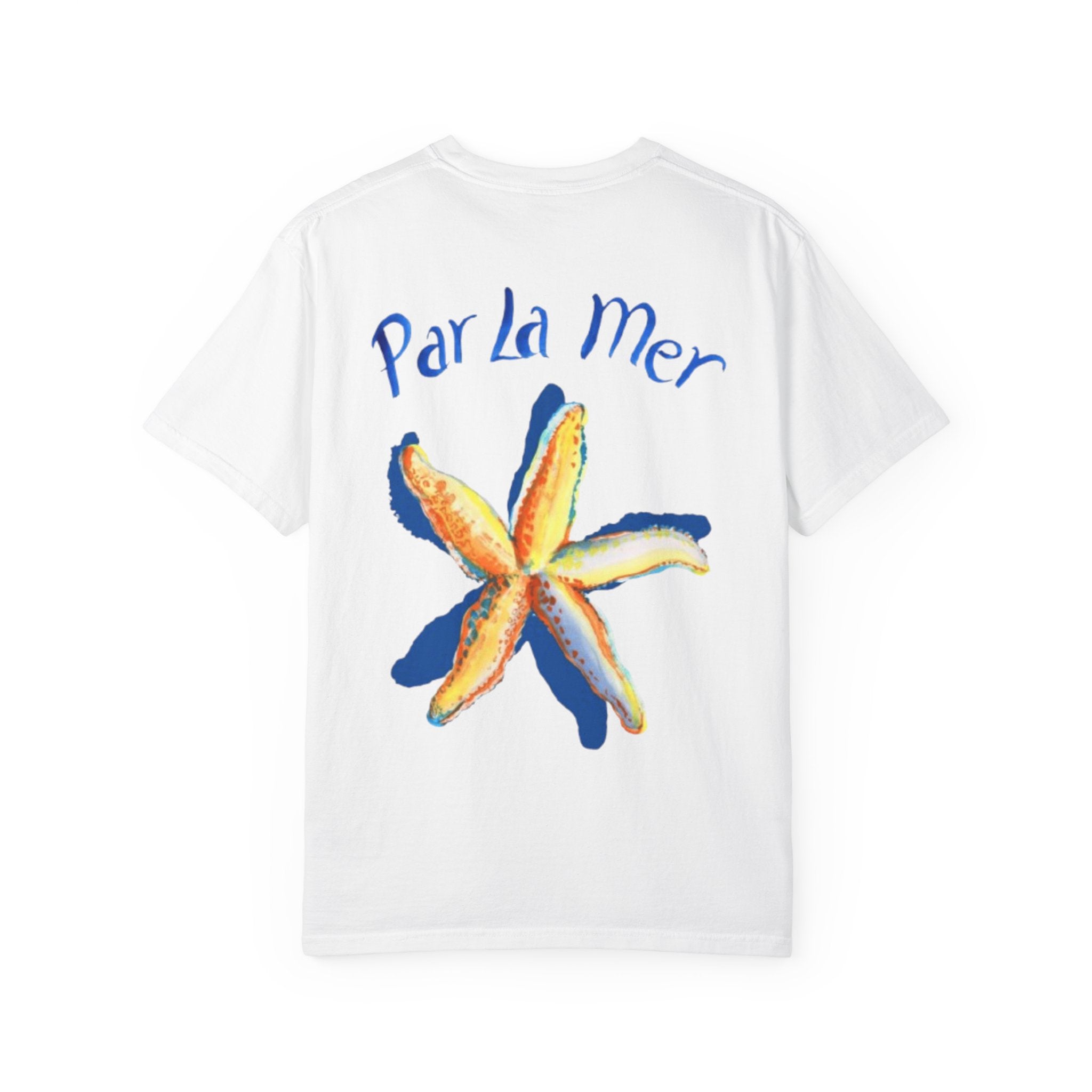 Rückansicht: Oversized T-Shirt mit großflächigem Print „Par La Mer“ von REVØRA