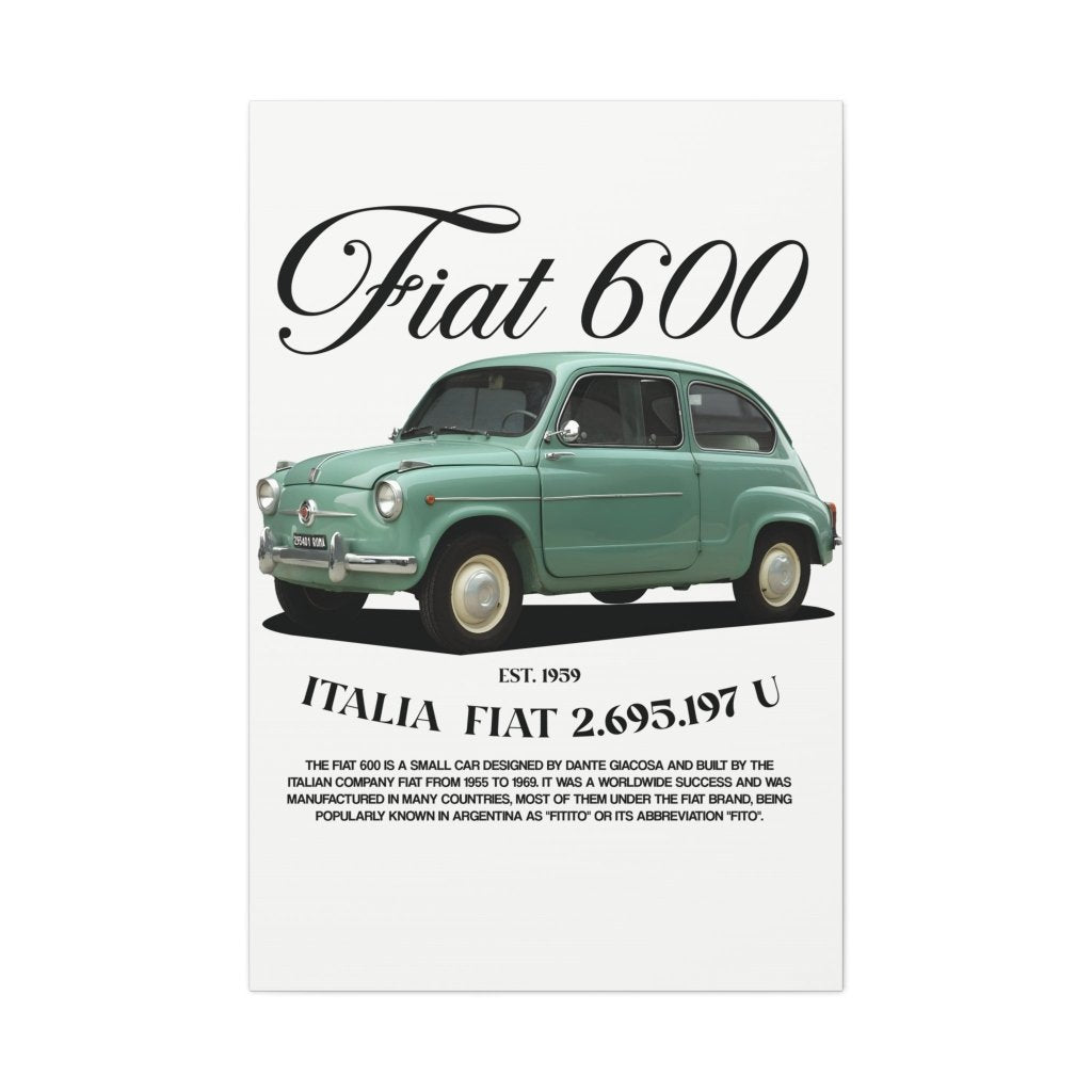 Fiat 600 Canvas Print - Revøra™