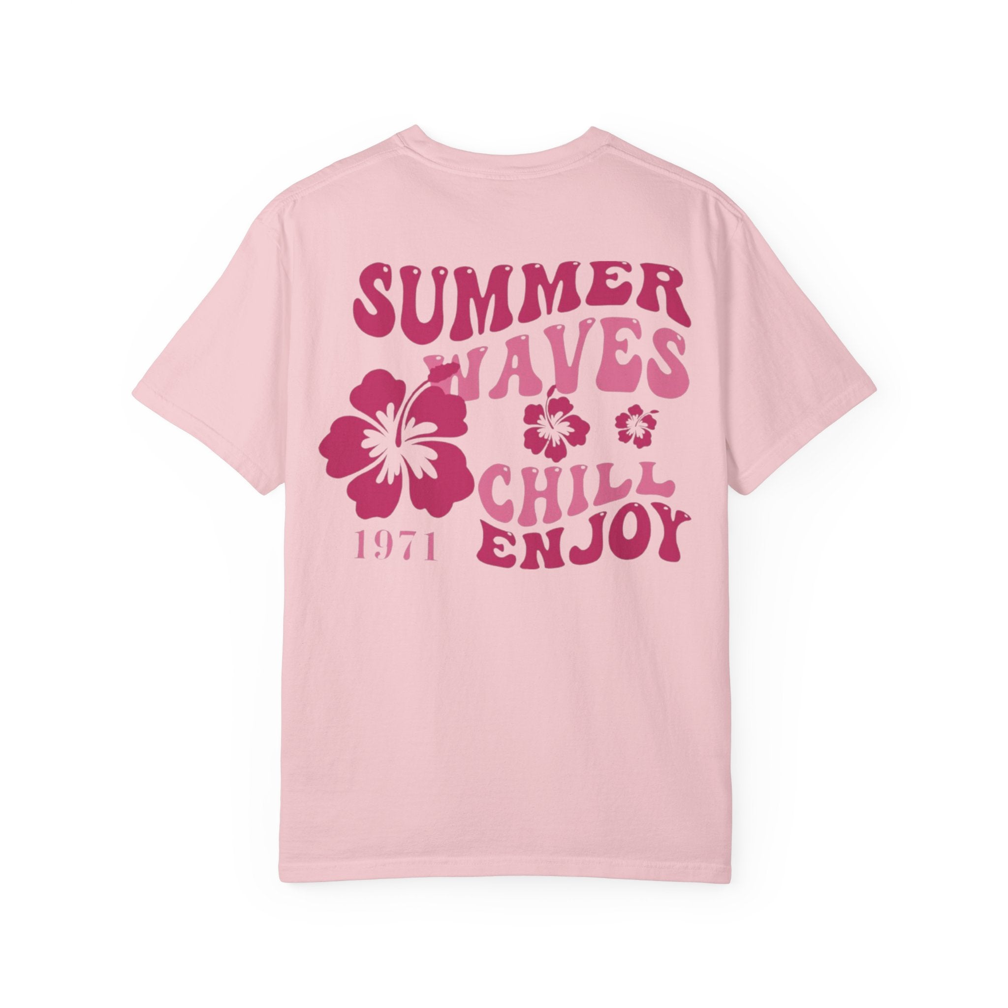Rückansicht: Oversized T-Shirt mit großflächigem Print „Summer Waves“ von REVØRA