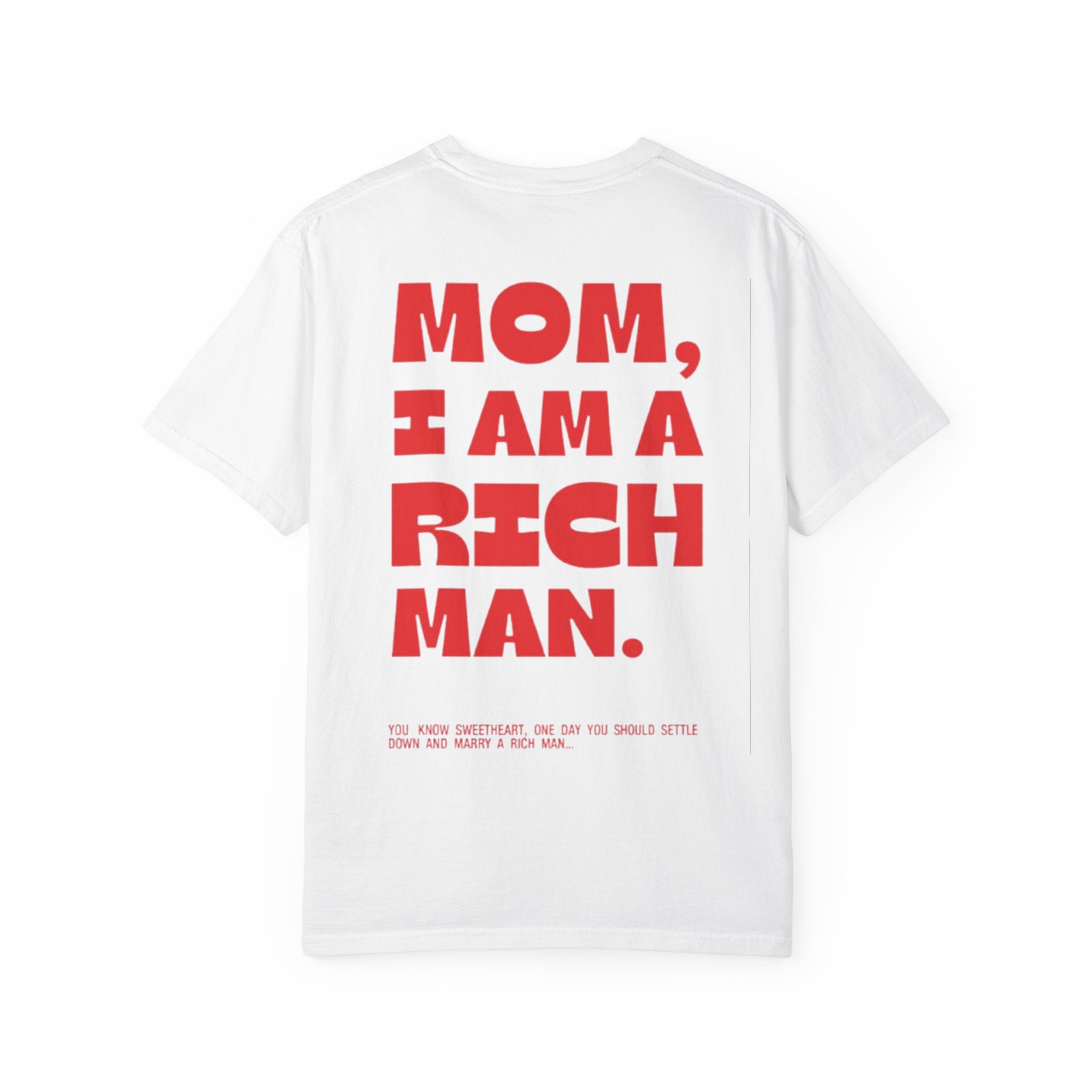 Rückansicht: Oversized T-Shirt mit großflächigem Print „Rich Man“ von REVØRA