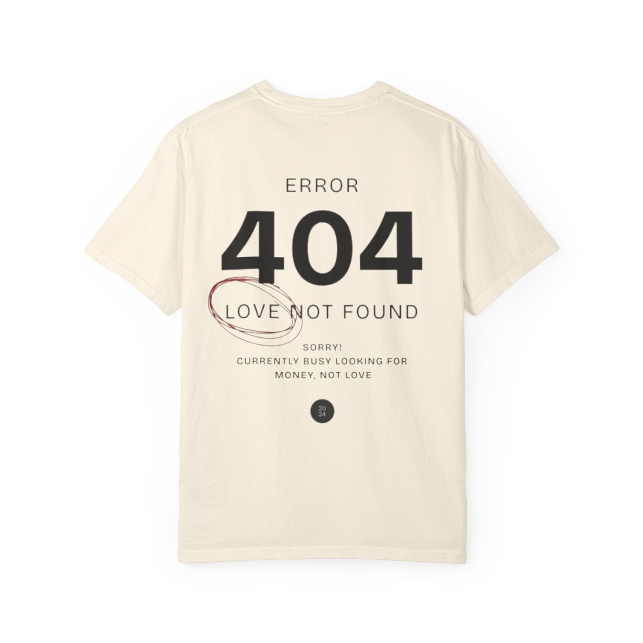 Rückansicht: Oversized T-Shirt mit großflächigem Print „404 Love Not Found“ von REVØRA