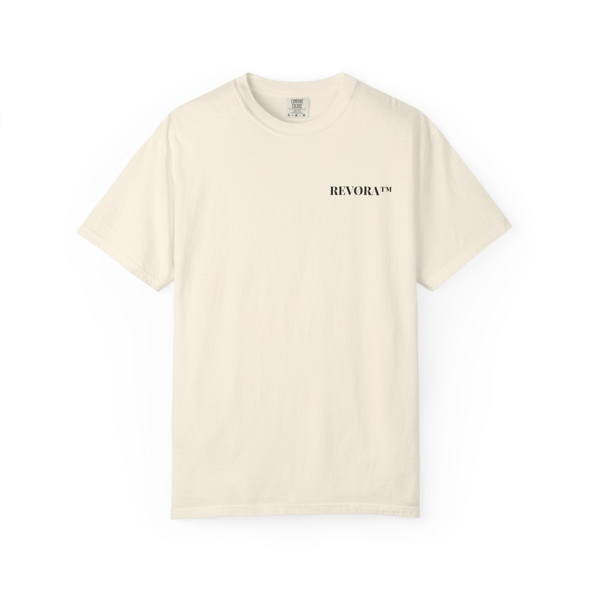Vorderansicht: Oversized T-Shirt „Dinking Problems“ mit kleinem REVØRA-Brustlogo