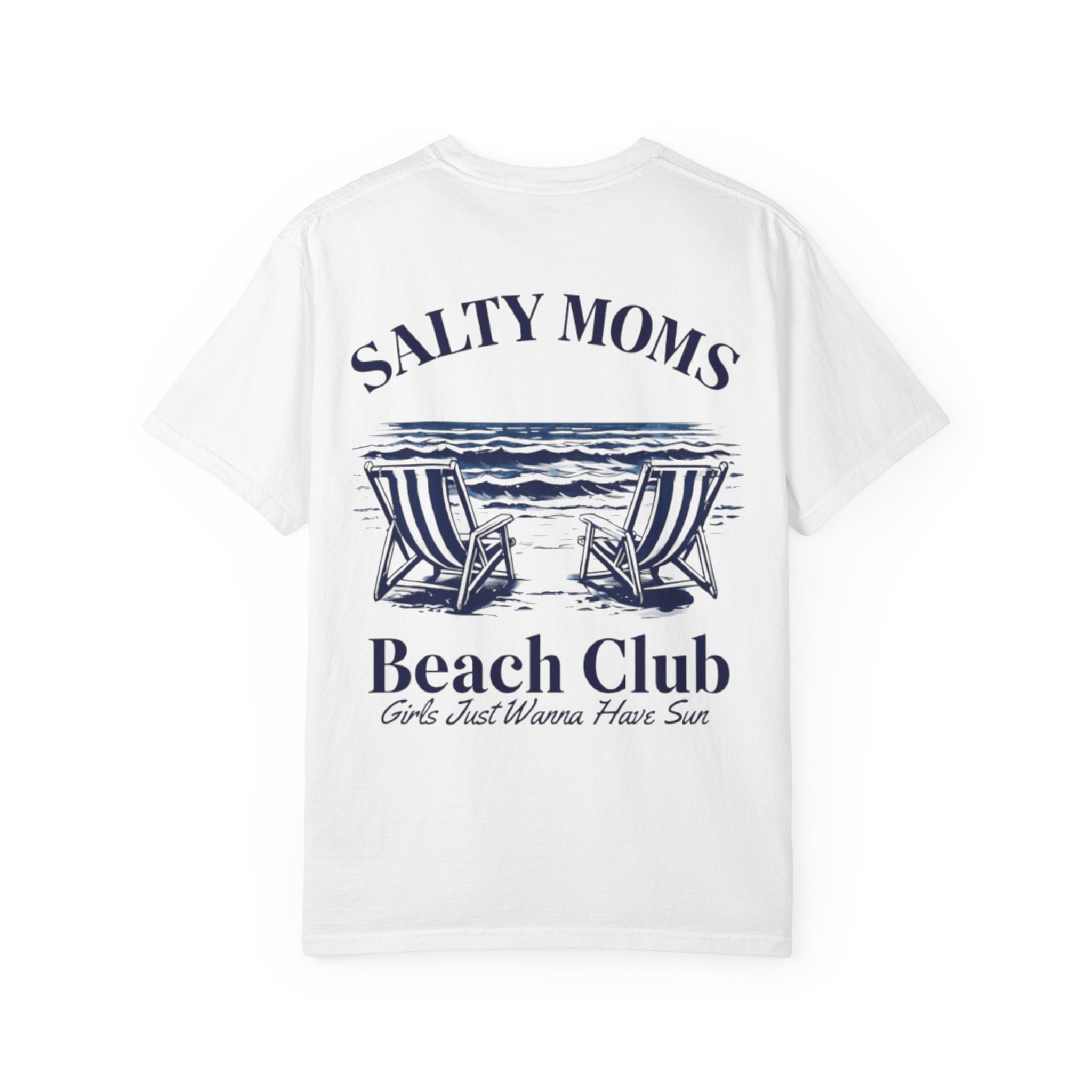 Rückansicht: Oversized T-Shirt mit großflächigem Print „Salty Beach Club“ von REVØRA