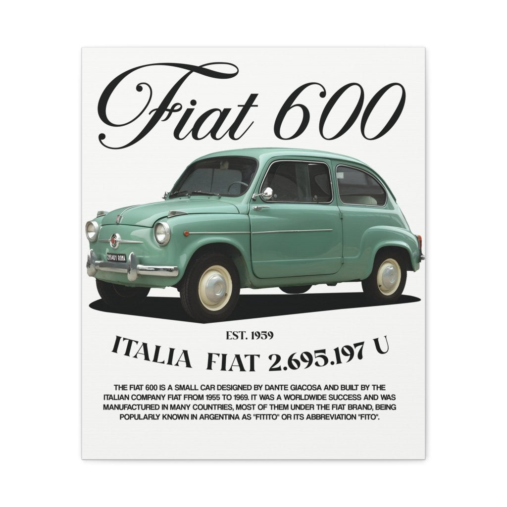 Fiat 600 Canvas Print - Revøra™