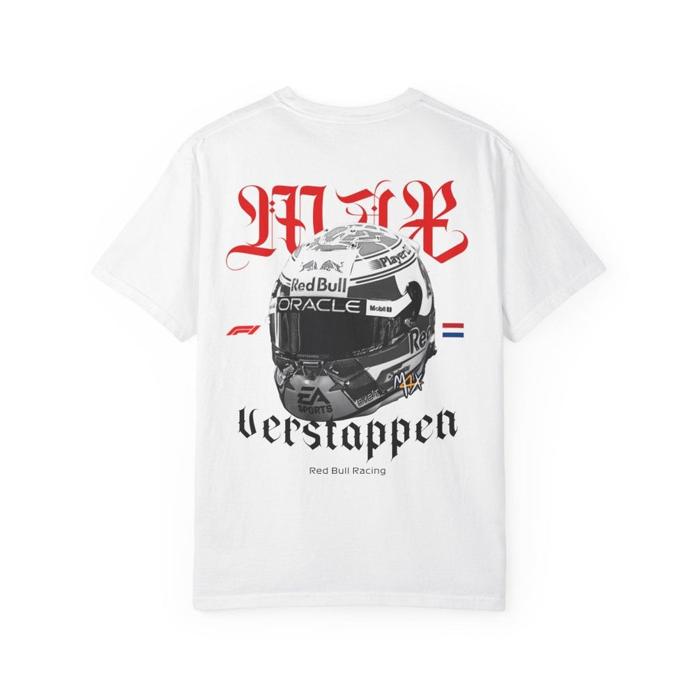 Max Verstappen Helmet T-Shirt — F1 Champion Streetwear | REVØRA