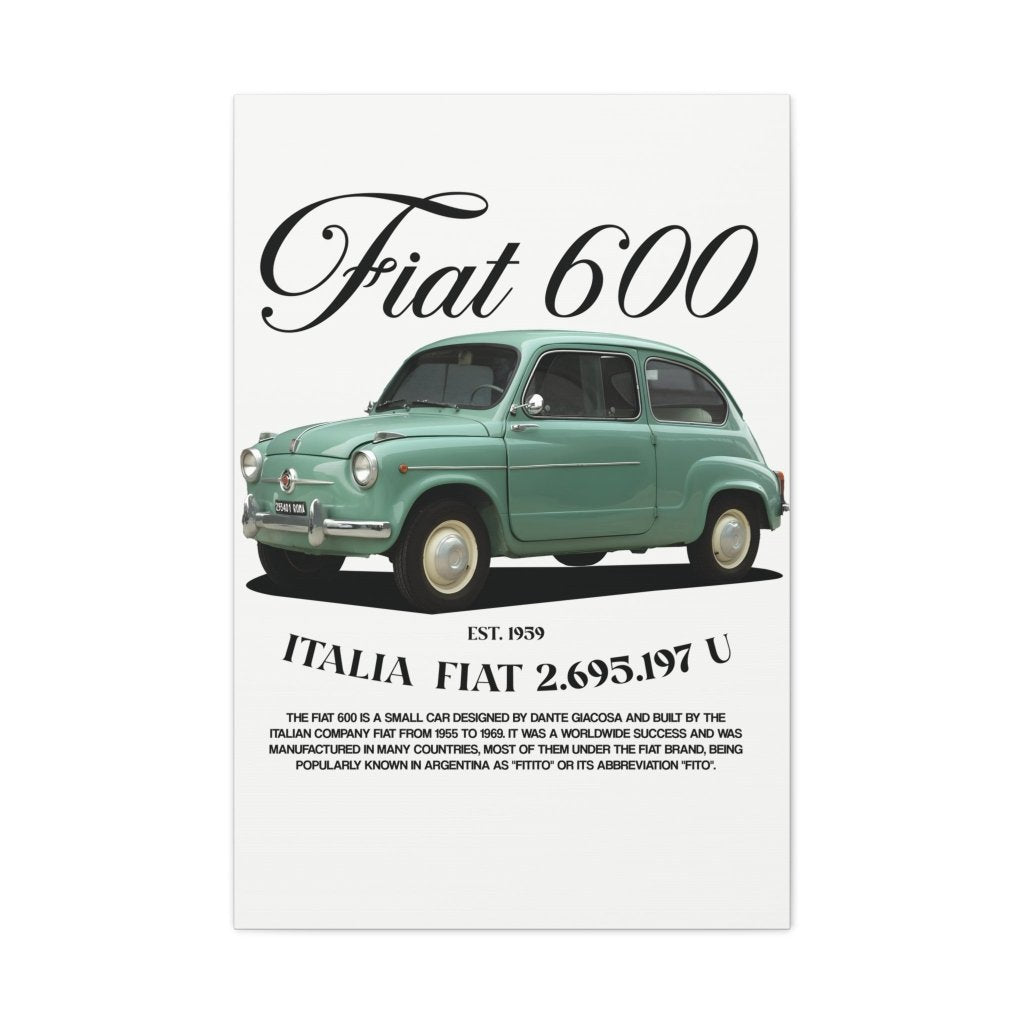 Fiat 600 Canvas Print - Revøra™
