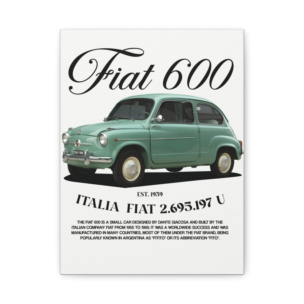 Fiat 600 Canvas Print - Revøra™