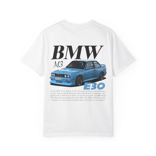 BMW E30 M3 Classic T-Shirt — Oldtimer DTM Streetwear Shirt Geschenk BMW Fan REVØRA