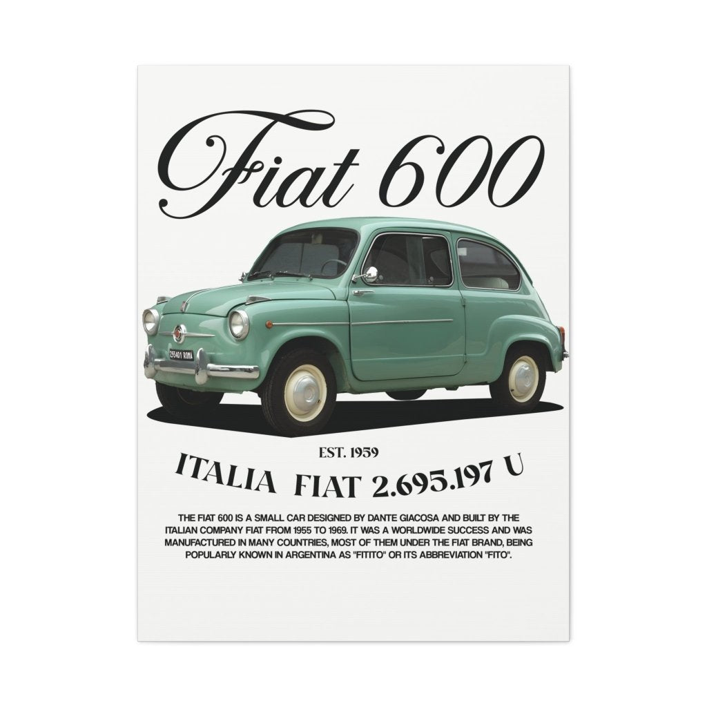 Fiat 600 Canvas Print - Revøra™