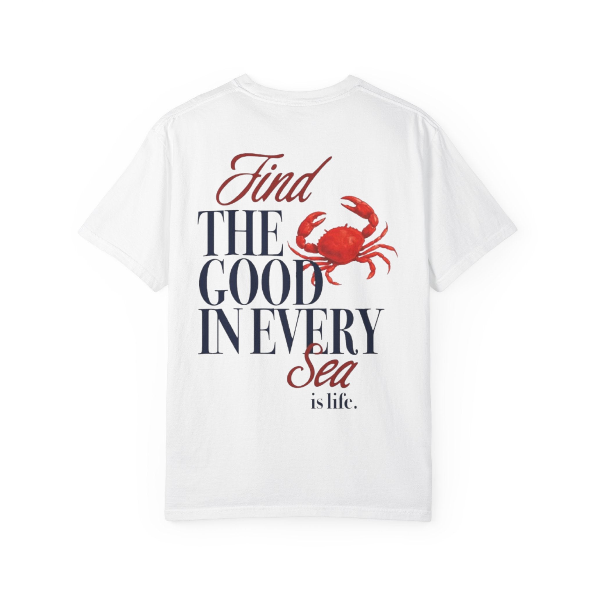 Rückansicht: Oversized T-Shirt mit großflächigem Print „Find The Good“ von REVØRA