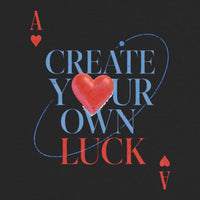 REVØRA Create Your Own Luck – Oversized Shirt in Black, Rückenprint aus der Nähe