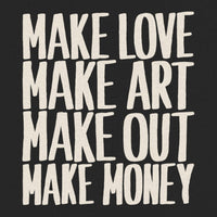 REVØRA Make Love Make Art Oversized T-Shirt – Oversized Shirt in Black, Rückenprint aus der Nähe