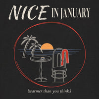 REVØRA Nice In January – Hoodie in Black, Rückenprint aus der Nähe