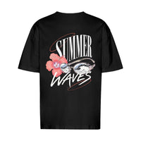 REVØRA Summer Waves – Oversized Shirt in Black, Rückansicht