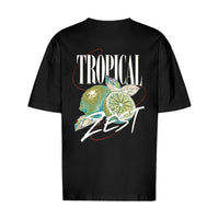 REVØRA Tropical Zest Limetten – Oversized Shirt in Black, Rückansicht
